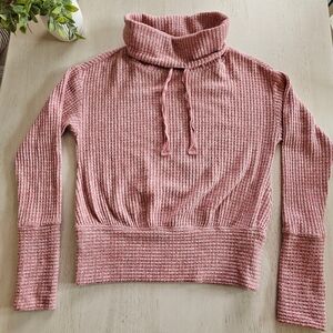 Saturday Sunday By Anthropologie Cozy Pink Cowl Neck Top